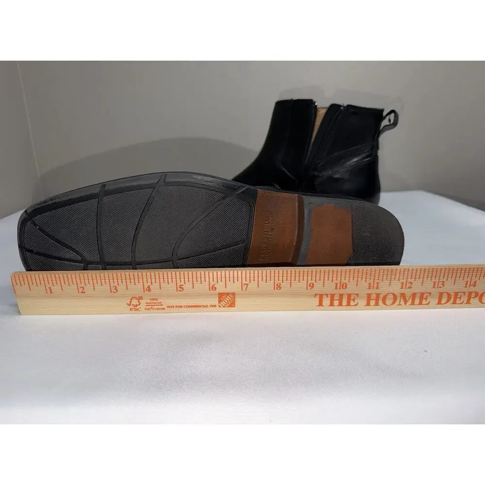 Florsheim Men's Black Leather Chelsea Ankle Boots Side Zip Size 10 D Dress Shoes